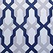 DriftAway Mason Thermal Blackout Grommet Window Curtains Geometric Trellis Pattern 2 Panels Each 52 Inch by 84 Inch Navy