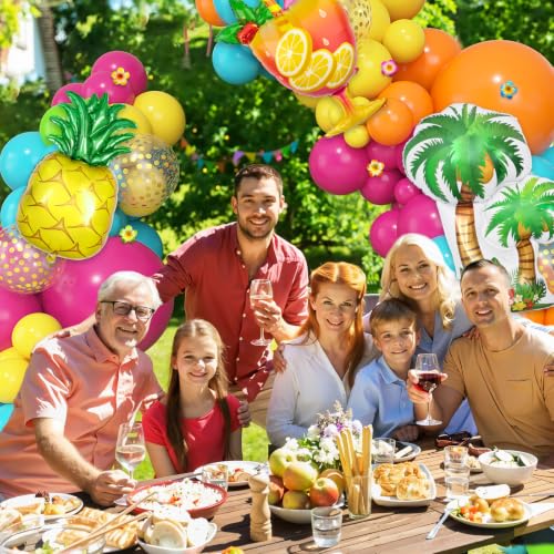 Image of Ouddy Life 189Pcs Tropical Balloons Arch Kit, Luau Summer Party Decorations