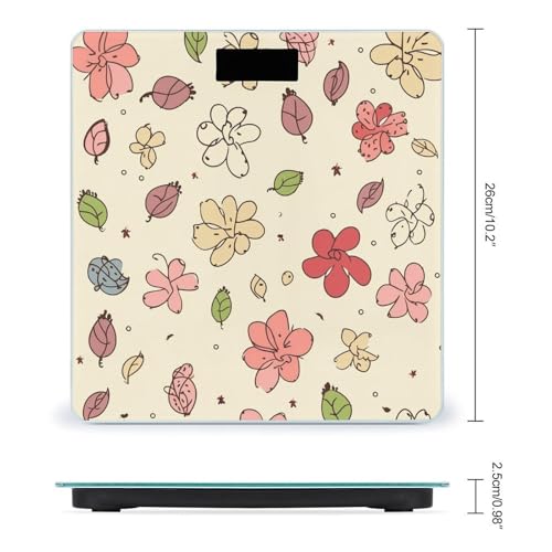 Báscula de baño digital con diseño floral y pantalla LCD miniatura 2