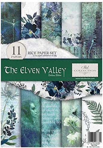 ITD Collection - Rice Paper Creative Set, A4, for Decoupage, Sheets 29.7 x 21 cm, Multi-Coloured (The Elven Valley)