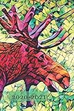 Cute Stained Glass Effect Bull Moose Green Animal Lover    25  Month Weekly Planner Dated Calendar for Women & Men: 2 years plus December To-Do ... + Dec 2019 25 months Weekly Planner Book)
