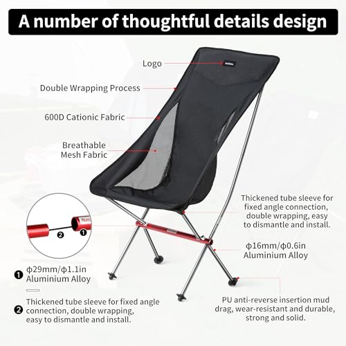 Naturehike Portable Camping Chair Ultralight Compact Chairs Heavy Duty for Adults, Hiking, Outdoor Camp, Backpacking, Festival, Travel, Beach, Picnic, Fishing by Naturehike - Used condition - Image 6