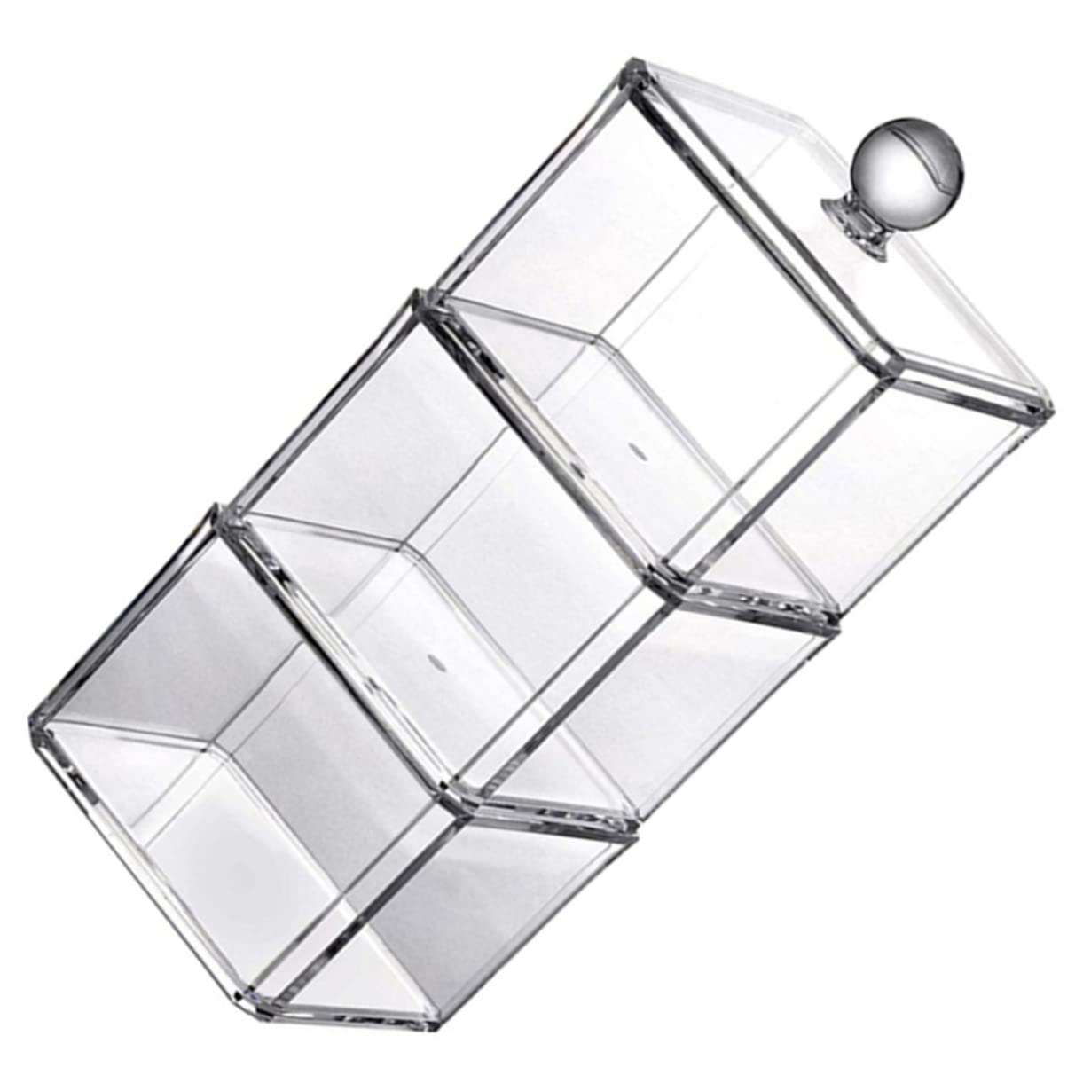 Beatifufu 1 Set Storage Box Makeup Container Storage Container with Lid Clear Container Holder Bathroom Vanity Jars Bathroom Jar Toothpick Organizer Makeup Cotton Box Cotton Pad Box