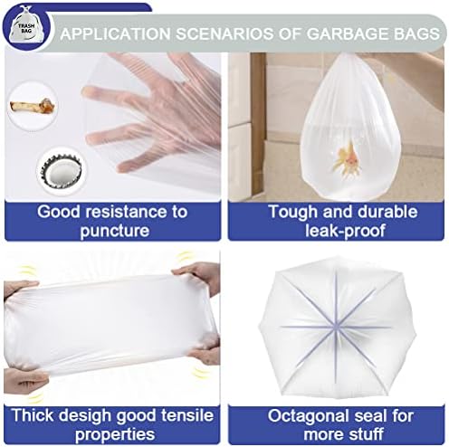 XUXRUS 5l Bin Bags,Small Plastic Bin Liners,78 Counts Clear Garbage Bags Wastebasket Toilet Bin Liners for Bathroom Liners Bedroom Office,Fit 5-8 Liter,0.8,1.5,2 Gal,Clear