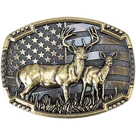 Longcreek Patriotic Deer Belt Buckle Cover