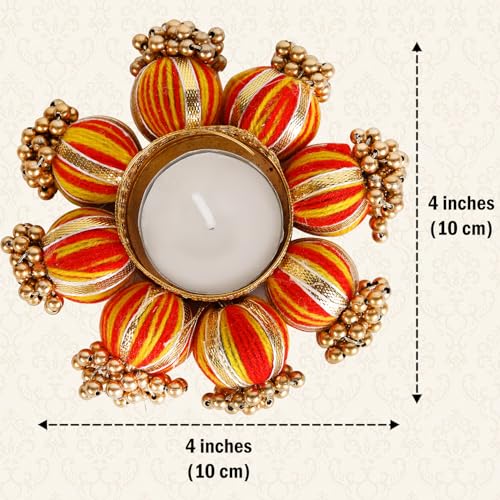 Image of Sehaz Artworks Festive Decor | Golden Diwali Diyas for Home Decorations | Diya with Tealight | Diwali Decoration for Home | Diya for Pooja | Pooja Decoration Items - Pack of 5