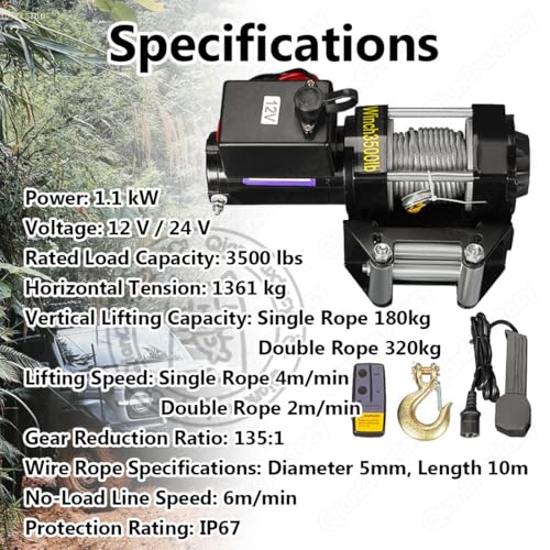 Cabrestante eléctrico para recuperación 3000 lbs miniatura 2