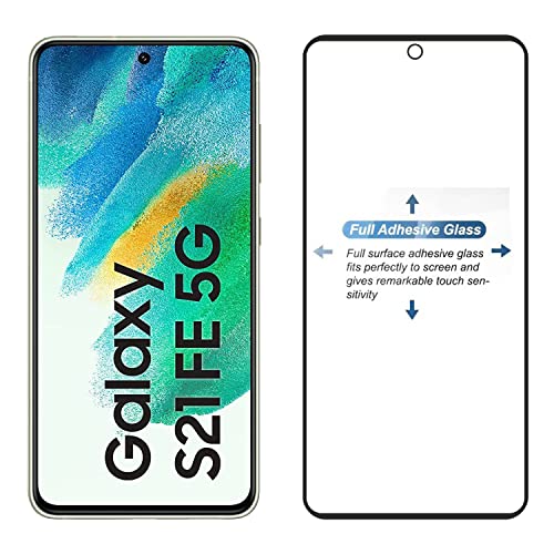 Image of Screen Protector for Samsung Galaxy S21 FE 5G (Black) Tempered Glass Edge-to-Edge 6D Screen Guard With Installation Kit