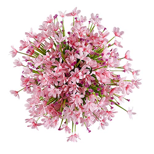 Urstoud 6 Bundles Artificial Daffodils Flowers, Fake Artificial Greenery Uv Resistant No Fade Faux Plastic Plants For Wedding Bridle Bouquet Indoor Outdoor Home Garden Kitchen Office Table Vase (Pink) #TOP1