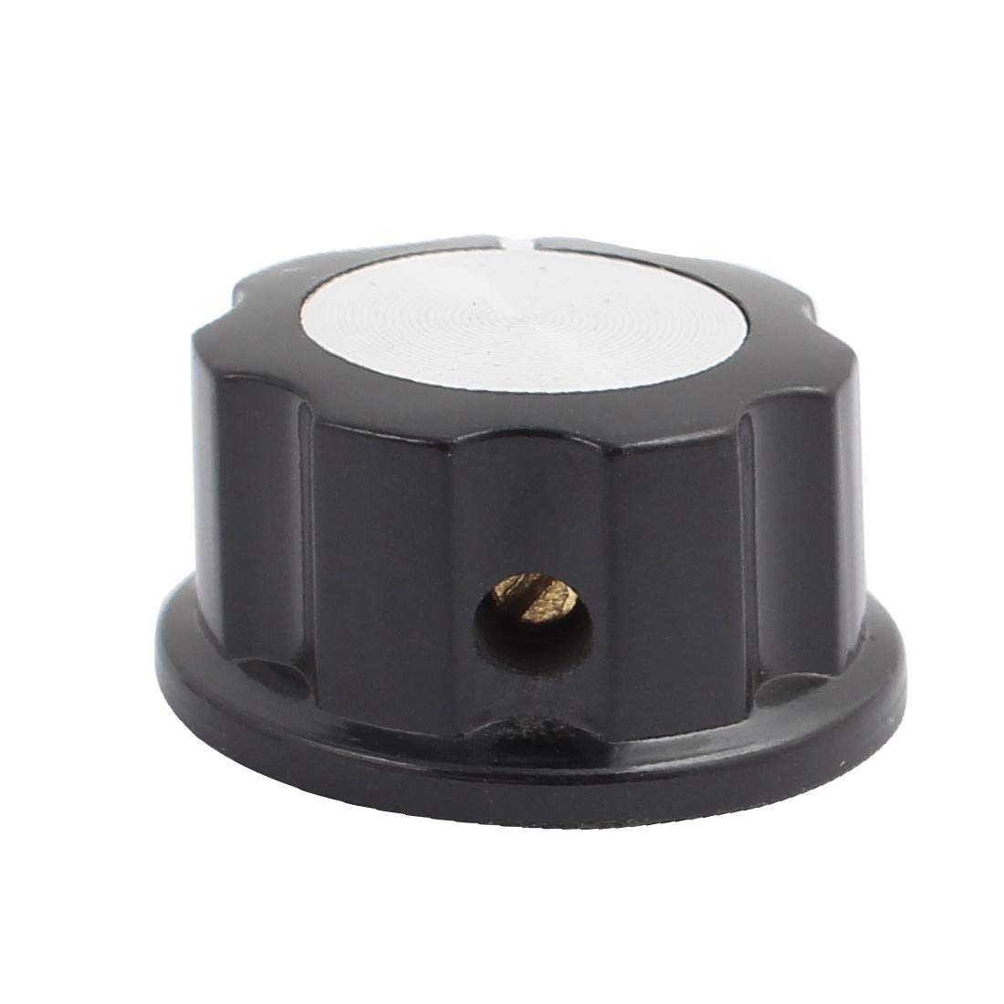 Aexit 15 Stück Potentiometer Knöpfe - 6,3mm Rändelwelle, Schwarz/silber