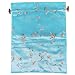 Wrapables Beautiful Embroidered Silk Travel Bag for Lingerie and Shoes, Sky Blue