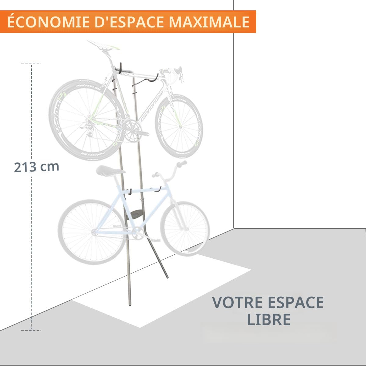 Porte Vélo Mural Pneu Large Support Mural Delta Cycle Leonardo Pour