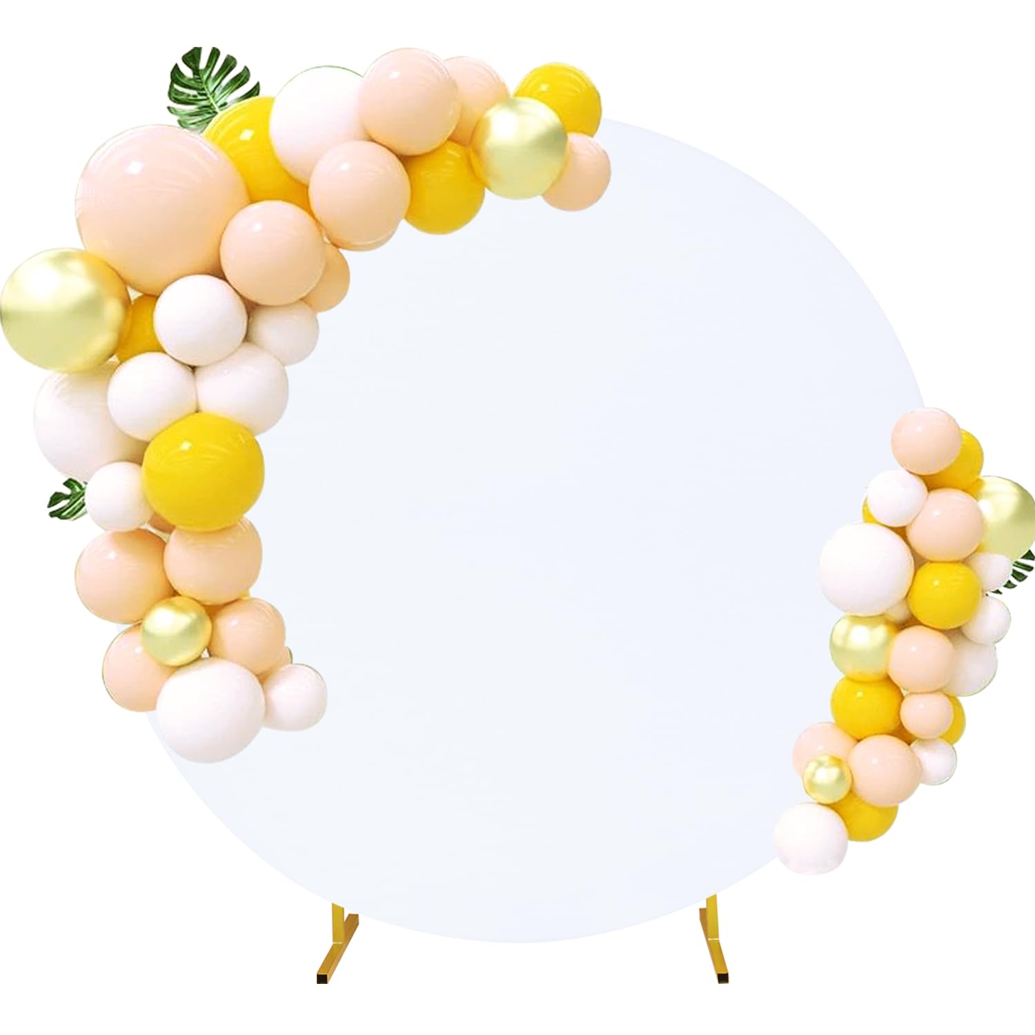 Fivenl 5FT Round Wedding Arch Cover for 5FT Circle Arch Stand, Thick Polyester Fabric Adjustable Circle Arch Backdrop Cover for Wedding Birthday Party Baby Shower Photography Decoration（White）