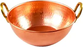 Tacho De Cobre Puro Com Alças Liga De Bronze 12 Litros Doces