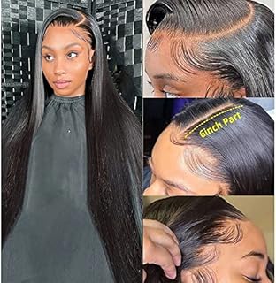 smoora 13×6 Straight Lace Front Wigs Human Hair - 180% Density Glueless Lace Front Wig Human Hair Pre Plucked with Baby Hair - 100% HD Transparent Lace frontal Wig Human Hair - 40IN