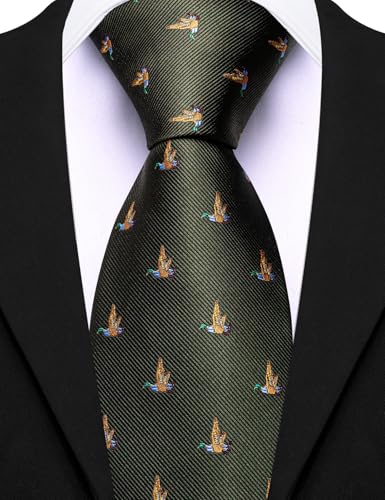 Image of Barry.Wang Silk Ties for Men Fun Necktie and Tie Clip Set for Wedding Party Business Formal Extra Long