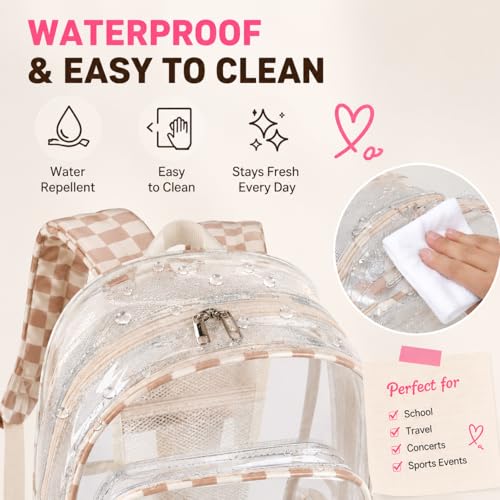 Image of BTOOP Clear Backpack Heavy Duty Transparent Backpack 17 inch See Through Bookbag for College Work Festival Security with Padded Strap Large Capacity