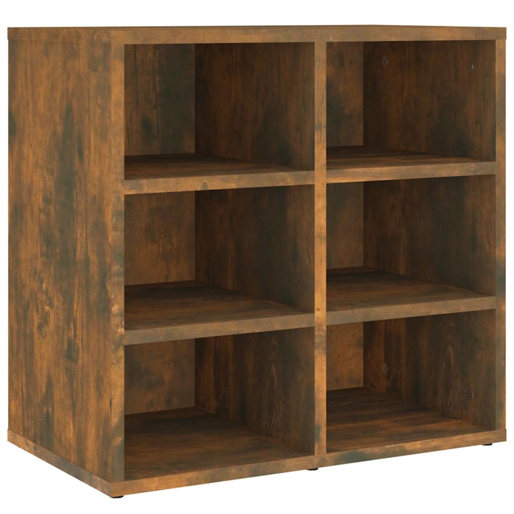 Scarpiera in rovere affumicato, 52,5 x 30 x 50 cm, 6 scomparti