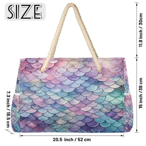 Spring Mermaid Nautical Beach Bags for Women Large Beach Tote Waterproof Sandproof Large Tote Bag Swim Pool Bags2