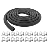 KOSIDA 10 FT Fuel Line Hose 5/16'(8mm) NBR Rubber Gasoline Tube with 20 Hose Clamps suit for Golf Cart Snowmobile Motorcycle ATV Tractor Cars Lawn Mowers Marine Boat Outboard (5/16' A set)