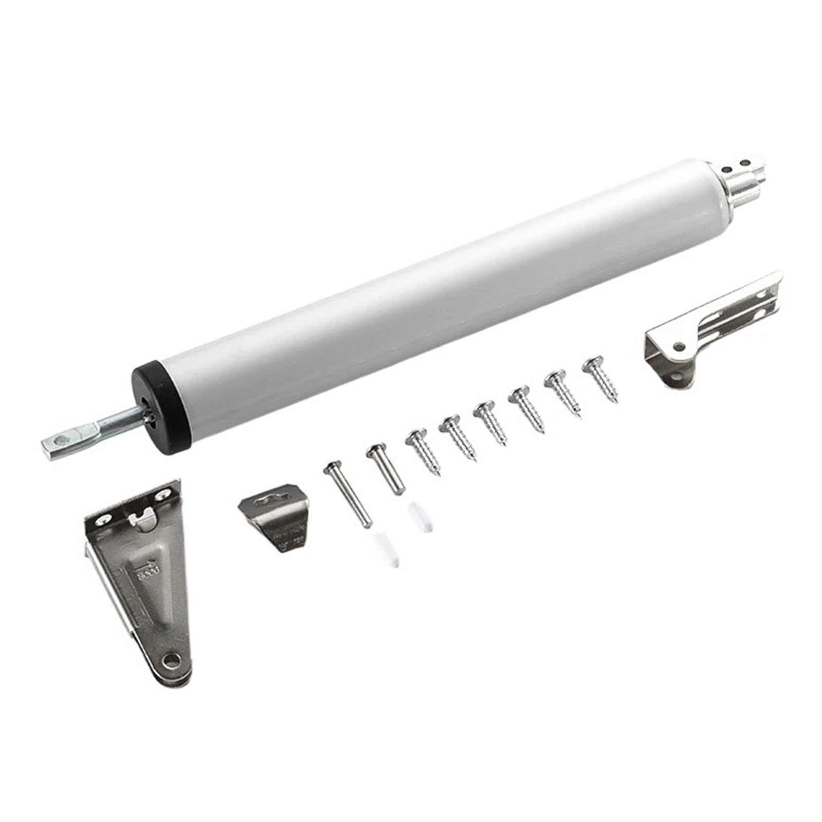 SWENEEN Gas Spring Automatic Door Closer 90 Degrees Within The Positioning Stop Mute Soft Closing Device Adjustable Buffer Force Easy For Home Commercial Use (1Pc),1pc-silver
