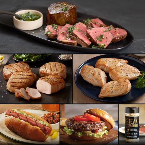 The Ultimate Griller with Super Trimmed™ Filet Mignon, Heritage Boneless Pork Chops, Boneless Chicken Breasts, All-Beef Hot Dogs, Classic Steakburgers, and Seasoning from Kansas City Steak Company