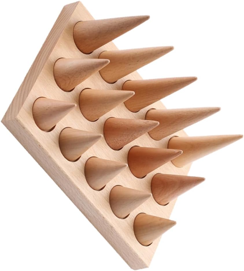 Solid Wood Ring Storage Tray Jewelry Trays Display Rack Jewelry Stand Cones Display Stand and Rings