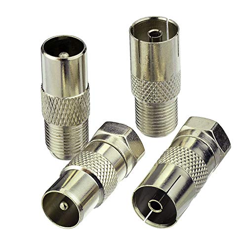 RF SIGNAL F Female/Male to TV Pal Male/Female RF Coaxial Adapter ...