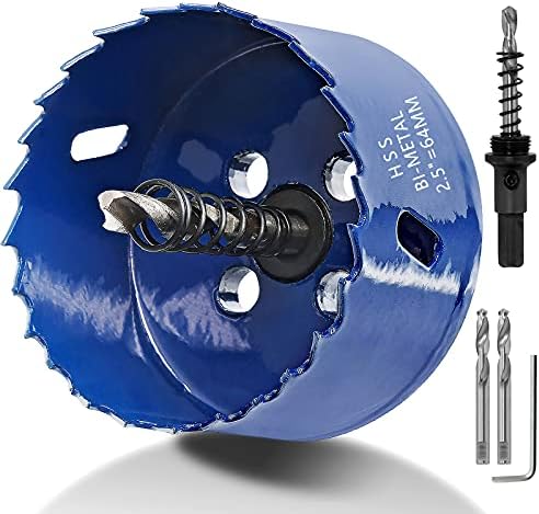 Luomorgo 155mm/6.1 inch Hole Saw, 1 1/4 inch Cutting Depth HSS Bi-Metal Hole Cutter for Wood Cornhole Boards Plastic Drywall \u0026 Metal Sheet