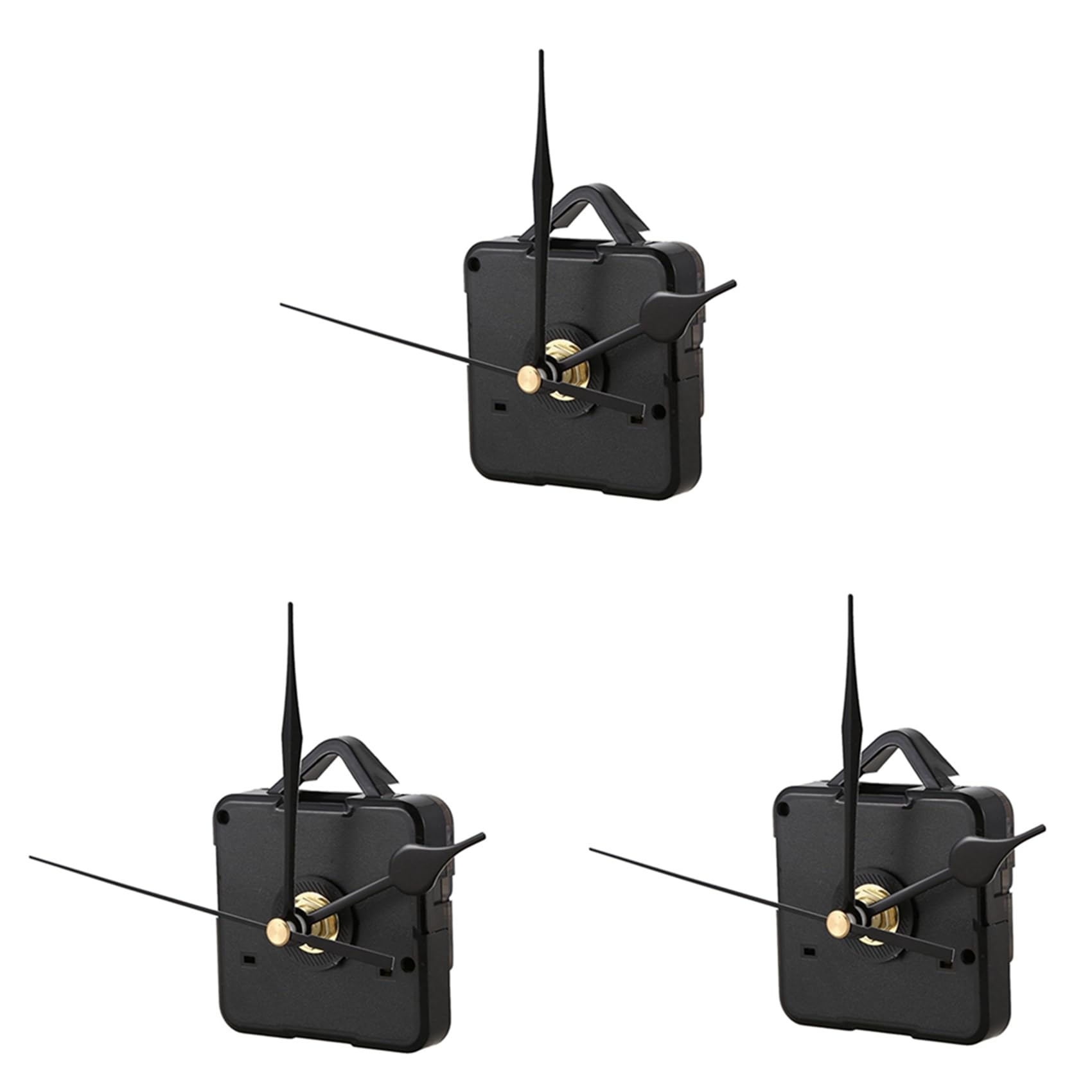 Hndhbfgrt 3X Black Hand DIY Quartz Clock Spindle Silent Movement Mechanism Repair Tool Kit