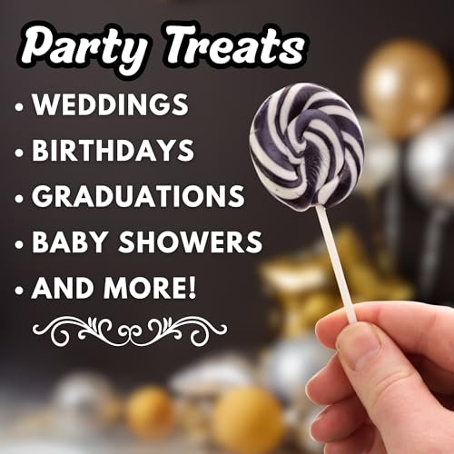 Halloween Black and White Swirl Lollipops, Spooky Candy, 48 Count - image 5