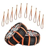 Zip Tie Tire Chains, Universal Anti-Skid Snow Tire Chains, Reusable Tire Chains, For Car Tires, Easy Installation, Suitable for Driving in Rainy, Snowy, Muddy Road (10pcs)