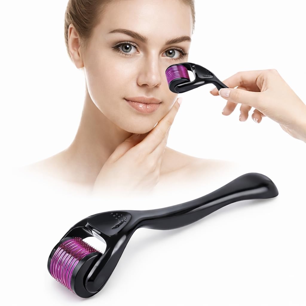 Derma Roller for Face & Beard Growth – 0.25mm Titanium Microneedle Roller with 540 Needles | Anti-Aging, Skin Tightening, Acne Scar & Hair Growth Tool for Men & Women-image-47