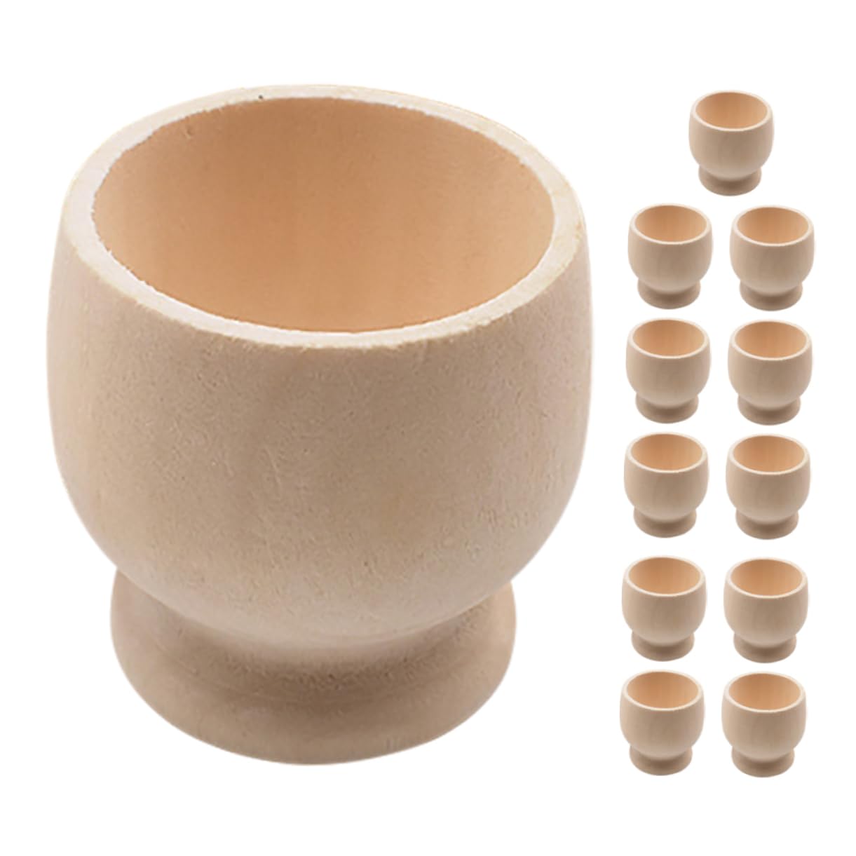 VOSAREA Easter Bunny Shape Egg Holders Wooden Egg Organizers Set for Display and Decor