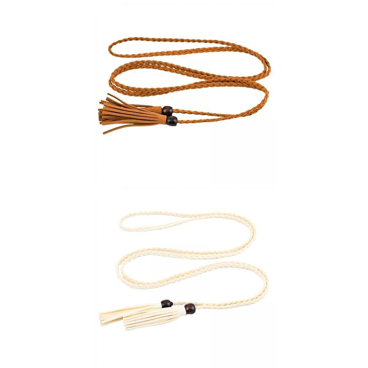 HEAVENGLOW 2X Womens Waist Belt Waistband Jeans Waist Rope Camel Color and Beige-image-5