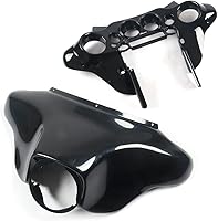 Vista 11 de Carenado interior de murciélago delantero con efecto de fibra de carbono, compatible con Harley Touring Street Glide Electra Glide FLHT FLHTC