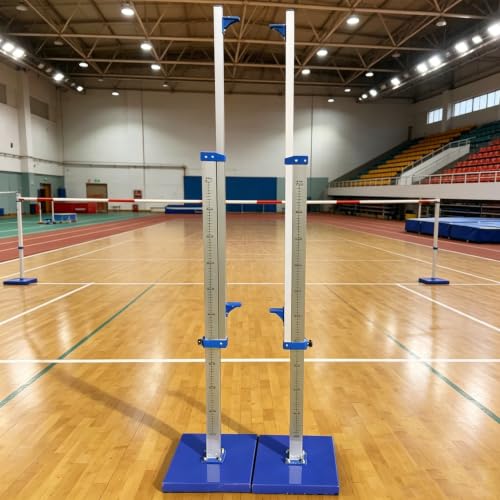 ZenHailure Equipo Profesional De Atletismo Par Postes De Salto Alto Transportables,Construcción Duradera En Aluminio,Regulación Precisa De Altura para Programas Atléticos Escolares