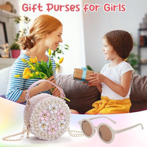 LJCTULY Girls Purse for Age 3-14, Flower Purse for Kids, Pink Little Girls Handbag Toddler Wallet with Round Glasses, Cute Toddler Crossbody Bag, Princess Handbag Gift for Christmas, Birthday by LJCTULY - Used condition - Image 7