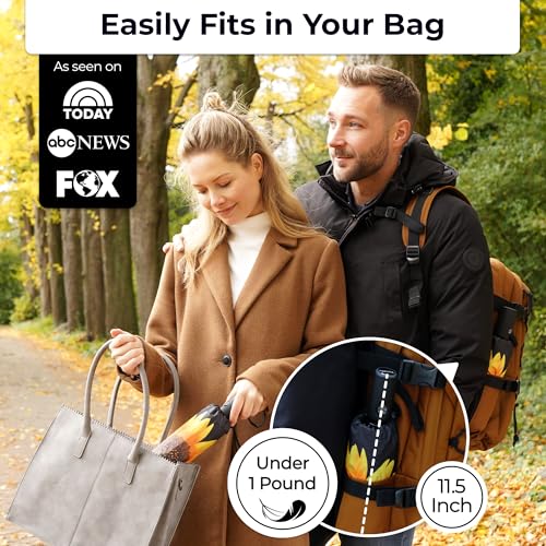 Image of TUMELLA Strongest Windproof Travel Umbrella (Compact, 100MPH Wind-Tested), Light, Portable, One-Handed Use, Automatic Folding Rain Umbrella, Durable, Premium Grip, Fits Car & Backpack