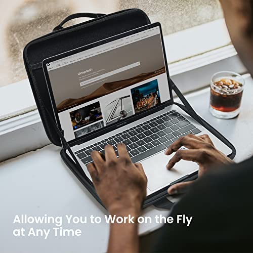 tomtoc Slim Hard Case for 13-inch MacBook Air M3 2024 M2/A2681 M1/A2337, MacBook Pro 2022-2016 M2/A2686 M1/A2338, Organized Protective Shoulder Bag with Tablet Pocket for Up to 11 iPad Air/Pro2