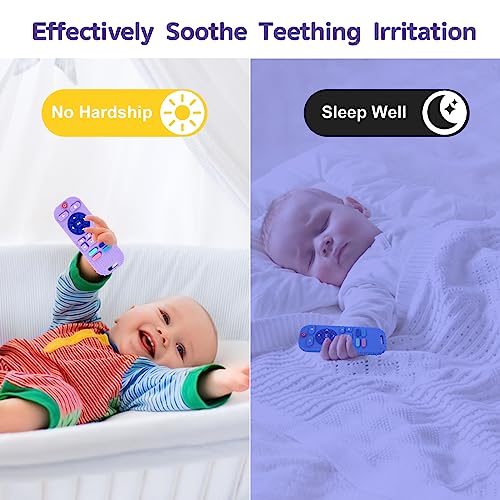 Image of Hooku 2 Pack Silicone Teethers for Babies 6-12 Months, Sensory Teething Toys for Newborns to Toddlers, Infant Girl Boy Gifts