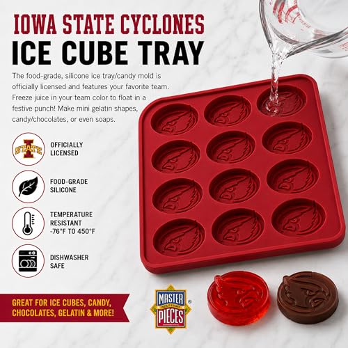 Set de 2 moldes de silicona para hielo y caramelos NCAA Iowa State miniatura 5
