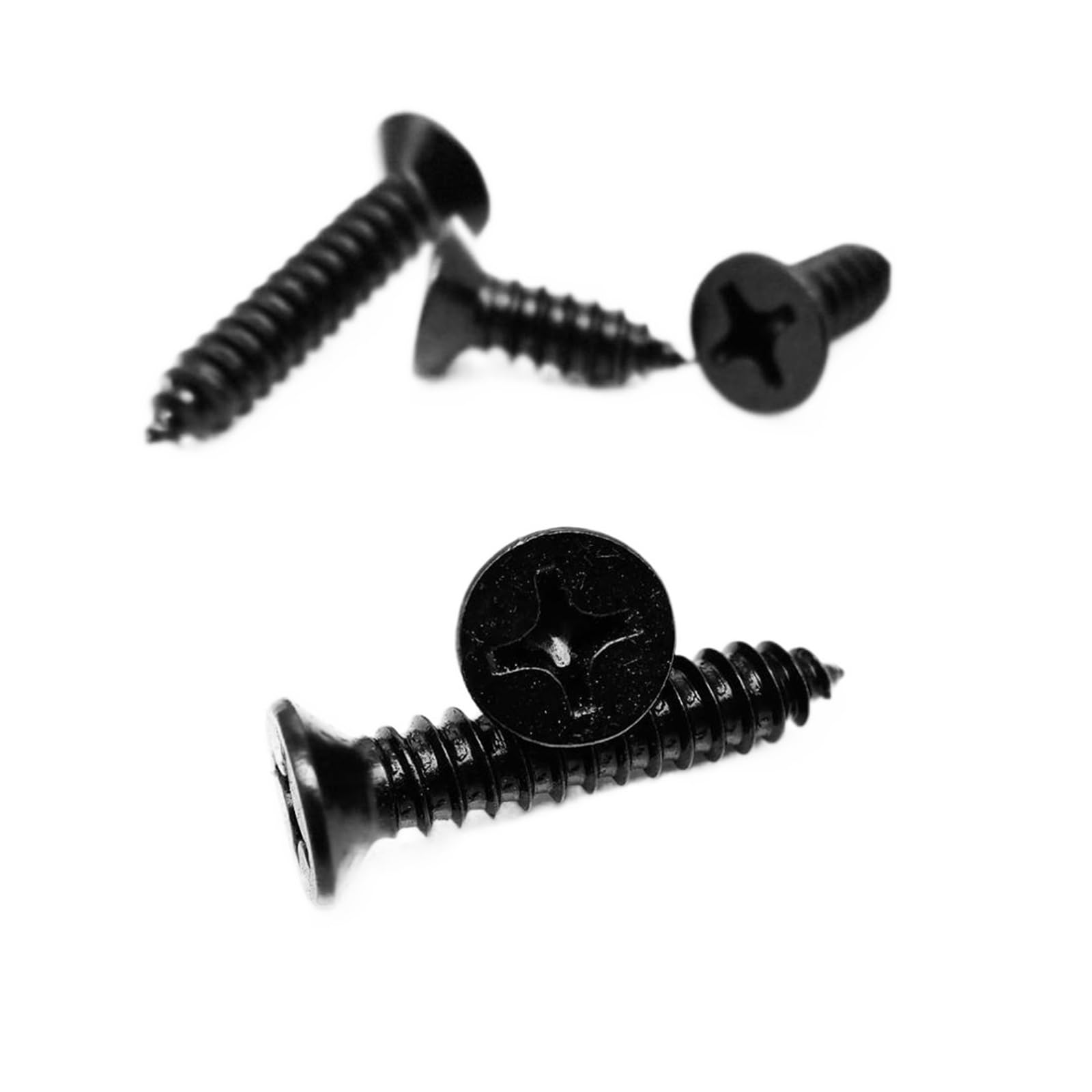 5/50 Stück M4,2 M4,8 M5,5 M6,3 Schwarz 304 Edelstahl Kreuz Phillips Flachsenkkopf Selbstschneidende Schraube Holzschraube (Size : 5pcs M5.5x50mm)