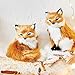 RAZ Imports Faux Fur Fox Figurine Ornaments - Set of 2 Assorted