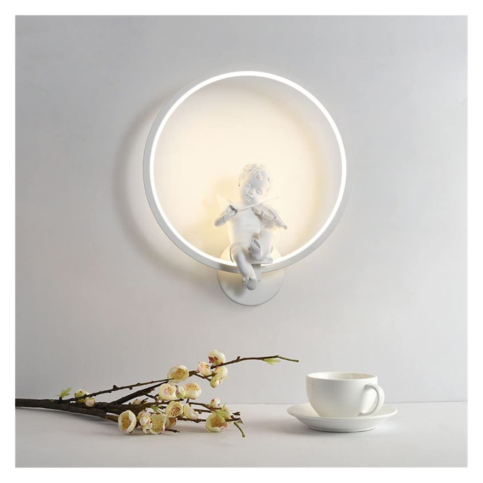 Lámpara de pared, Lámparas de pared modernas Art Angel - - Compatible con sala de estar, dormitorio, soporte de iluminación de noche, brillo LED de alta potencia para el hogar, lámpara de pared