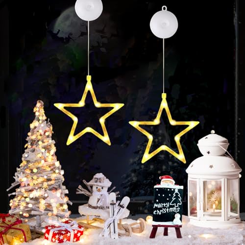 Weihnachtsbeleuchtung Fenster, 2 Stück Led Weihnachtsdeko Fenster...