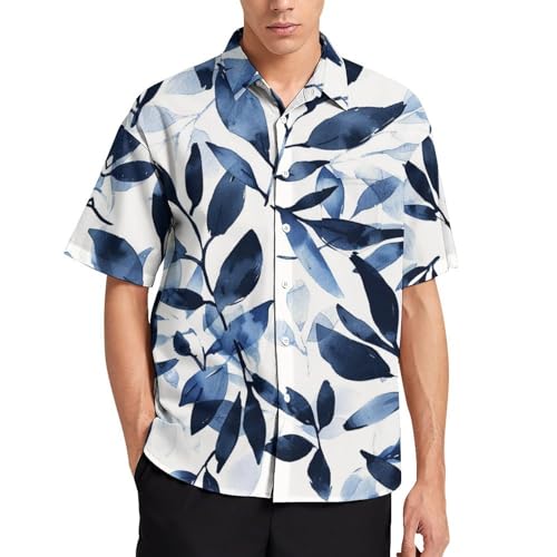 Chemise hawaïenne homme motif pieuvre imprimé plantes tropiques