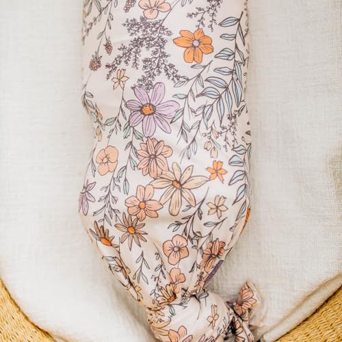 Image of Copper Pearl Swaddle Blankets for Newborns | Soft Stretchy Receiving Blankets for Boys and Girls | Large 46 x 46 Inch Baby Blankets | Lightweight and Breathable Swaddles | Flora