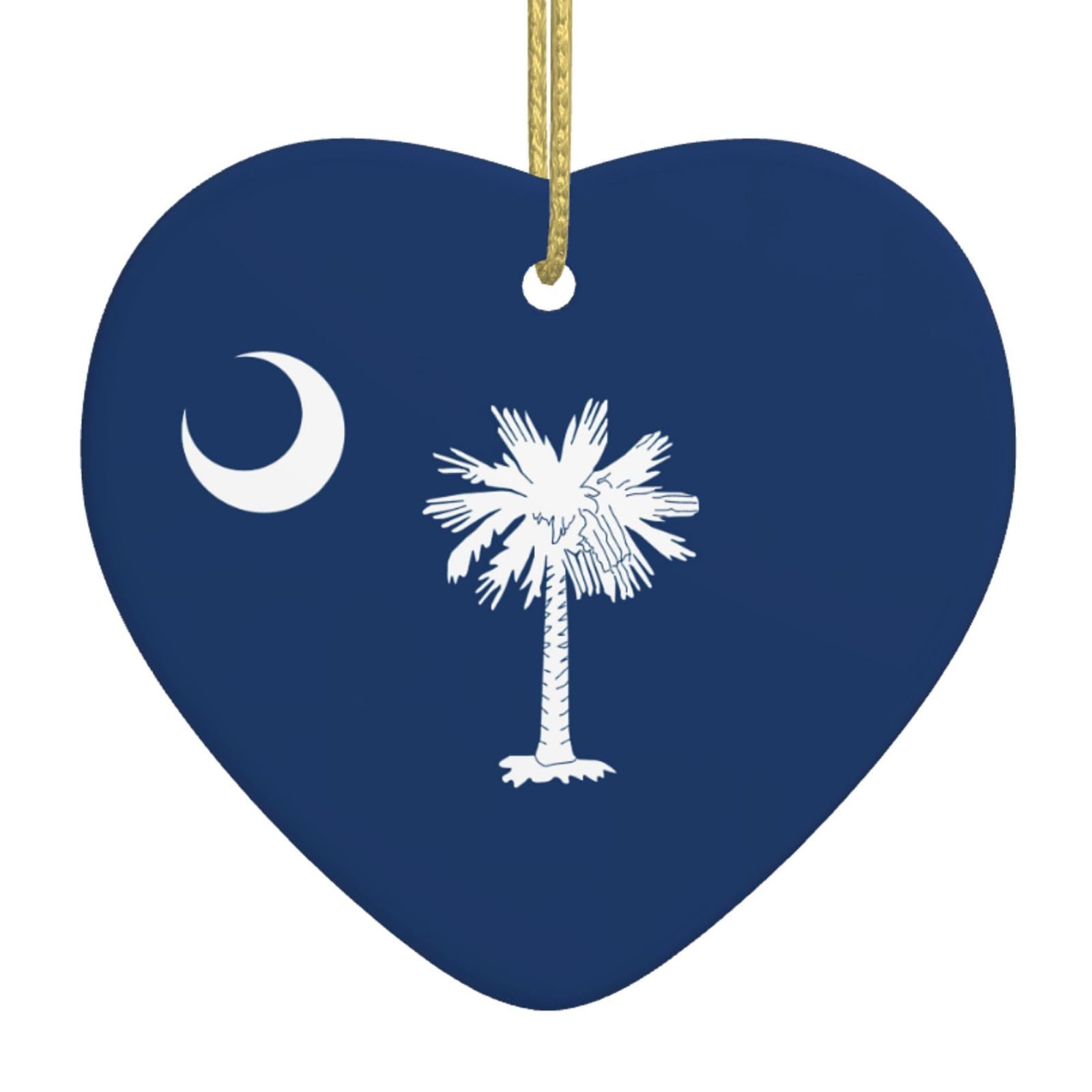Pidgazdfgv White South Carolina Flag Christmas Ornament Ceramic Hanging Xmas Decor Christmas Tree Xmas Tree Holiday Friend Gift