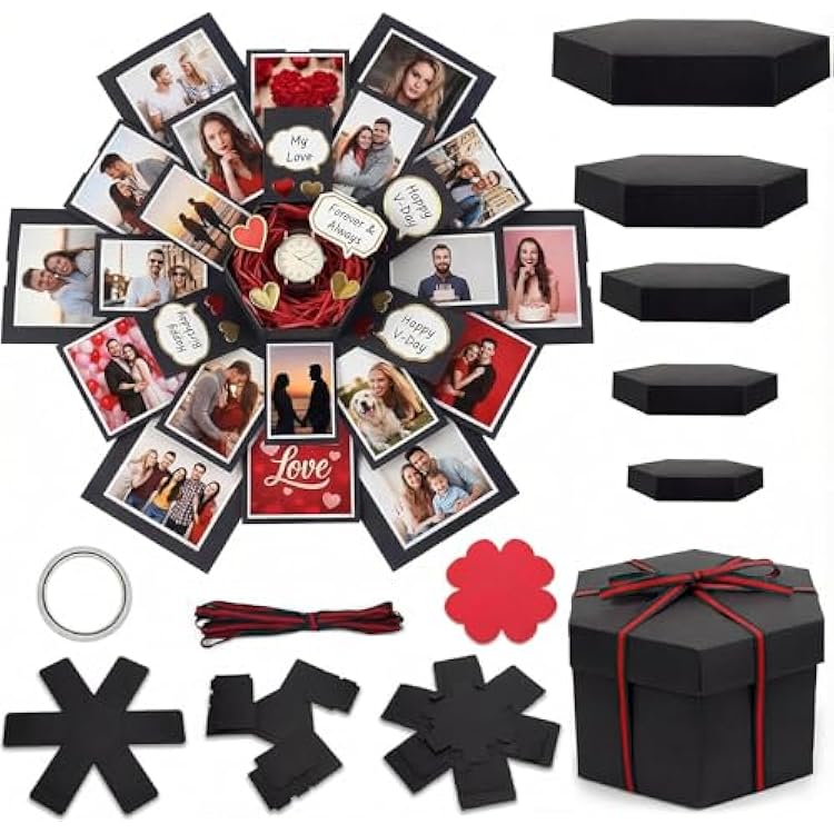 Koogel Explosion Gift Box, DIY Custom Scrapbook Photo Album Surprise Box for Birthday Anniversary Wedding Holiday Graduation